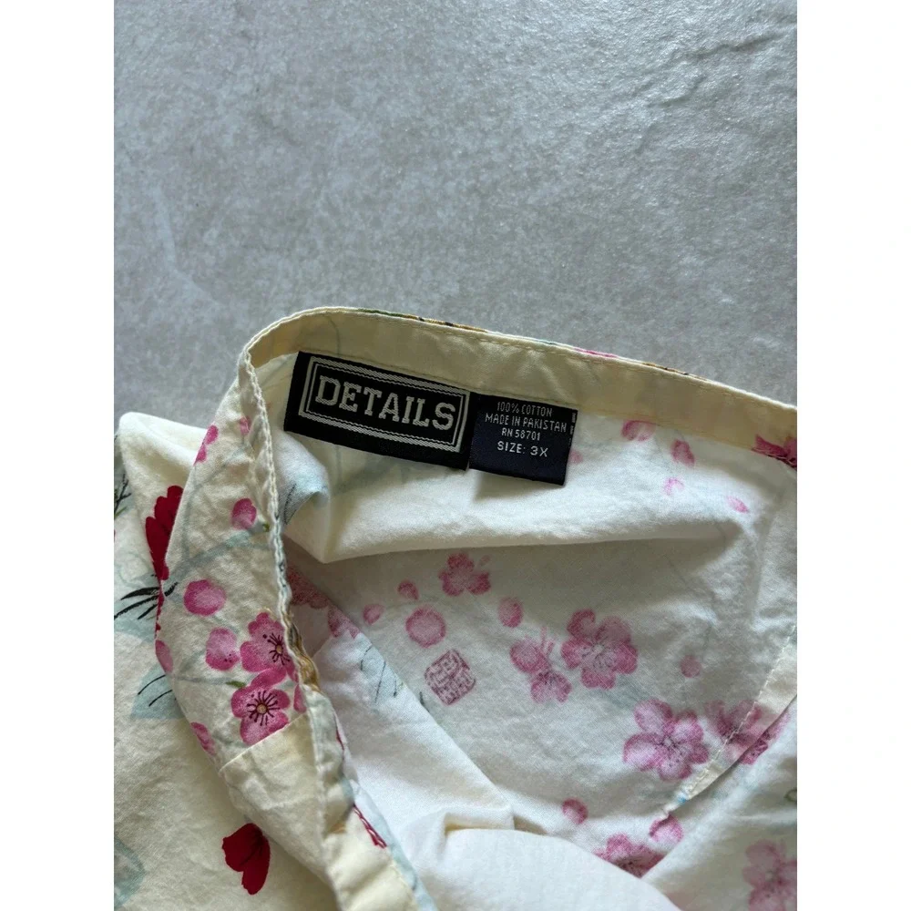 Vintage Details Skirt‎ Womens 3XL Yellow Red Mini Japanese Floral 90s Preppy